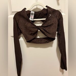 Gymshark Brown Twist Front Top